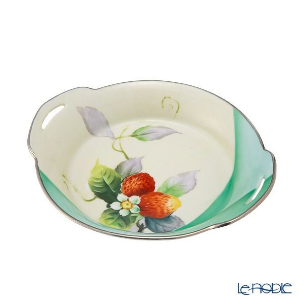 【1点限り】オールドノリタケ アールデコ 銀彩苺文 ボウル 両手付