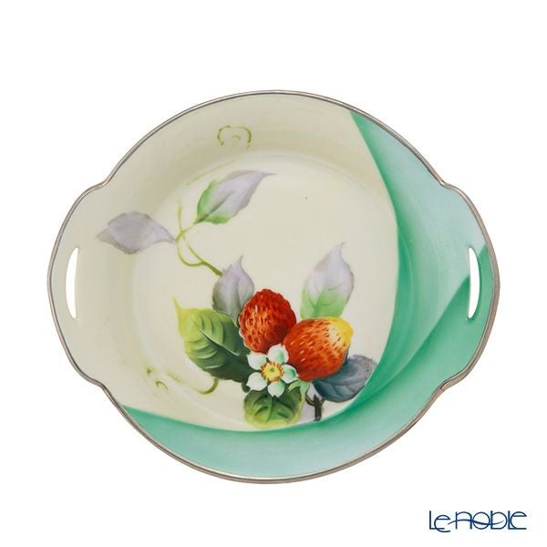 【1点限り】オールドノリタケ アールデコ 銀彩苺文 ボウル 両手付