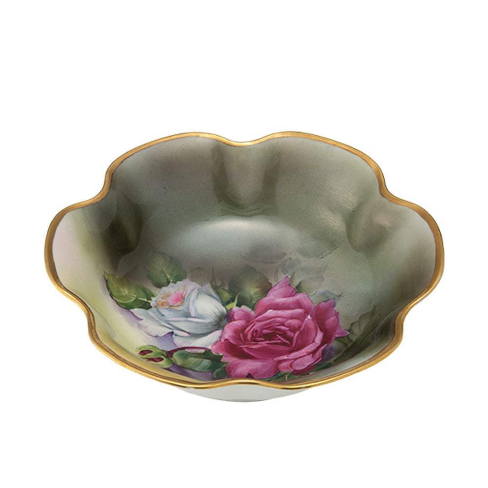 1点限り】オールドノリタケ 金点盛り 薔薇文 ボウルセット 花型 7pcs