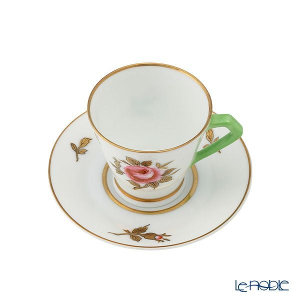 【1点限り】オールドノリタケ 金彩 薔薇文 デミタスカップ＆ソーサー 黄緑