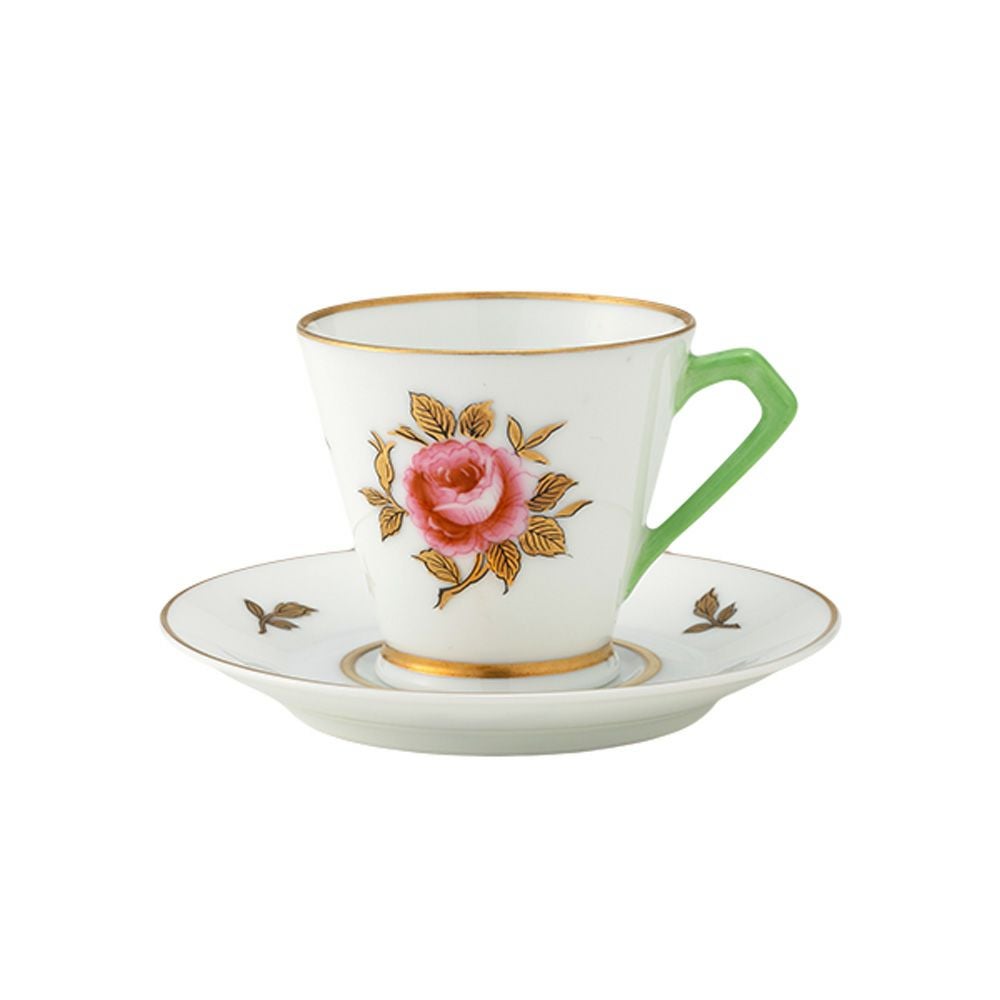 1点限り】オールドノリタケ 金彩 薔薇文 デミタスカップ＆ソーサー 黄