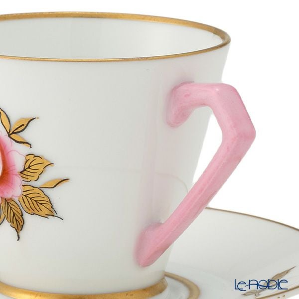 【1点限り】オールドノリタケ 金彩 薔薇文 デミタスカップ＆ソーサー ピンク