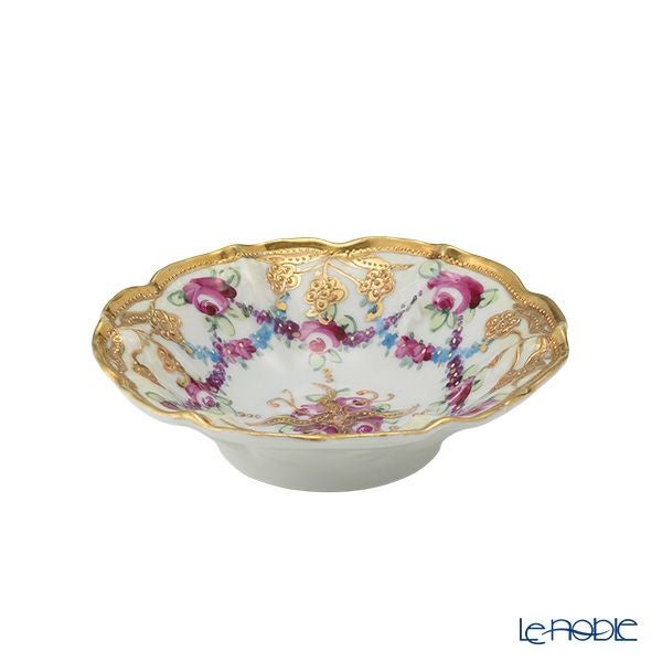 【1点限り】オールドノリタケ 金点盛り 小薔薇 葡萄文 ミニボウル 花型