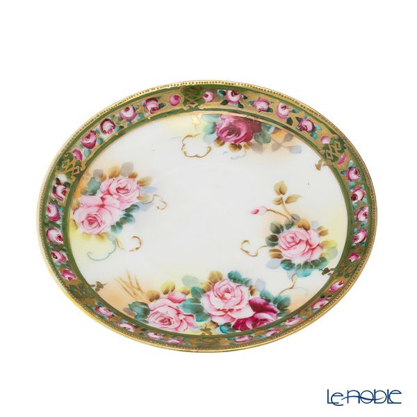 【1点限り】オールドノリタケ 金点盛り 小薔薇帯 薔薇文 トリオセット ティー