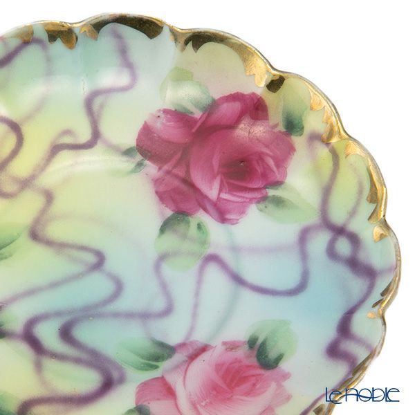 【1点限り】オールドノリタケ 金彩シンクインぼかし 薔薇文花型 カップ＆ソーサー 3っ足付