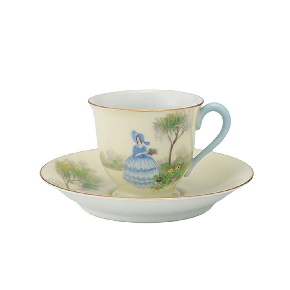 【1点限り】オールドノリタケ 金彩 水色ドレス サザンベル デミタスカップ＆ソーサー