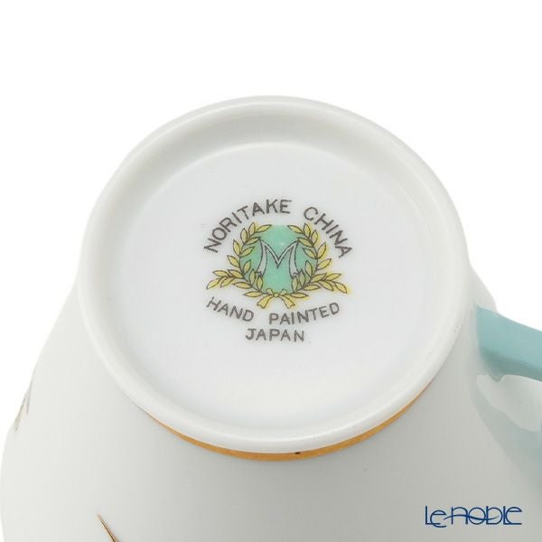 【1点限り】オールドノリタケ 金彩 薔薇文 デミタスカップ＆ソーサー 水色