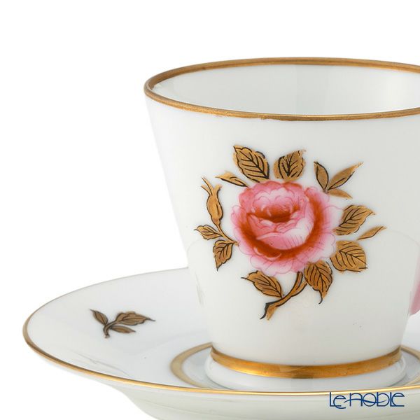 【1点限り】オールドノリタケ 金彩 薔薇文 デミタスカップ＆ソーサー ピンク