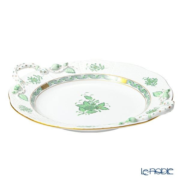 ヘレンド アポニーグリーン AV 00175-0-00 丸ケーキプレート 27.5cm