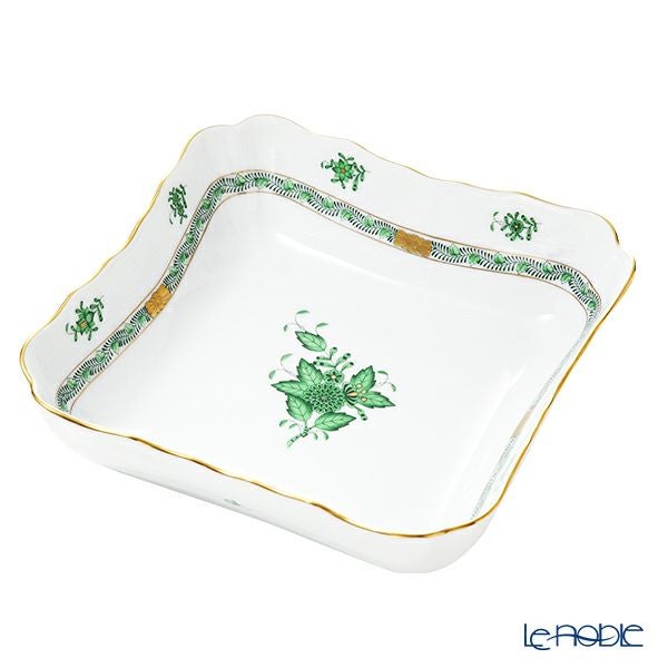 ヘレンド アポニーグリーン AV 00182-0-00 サラダボウル スクエア 21.6cm