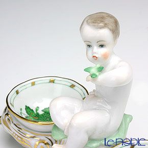 ヘレンド (HEREND) アポニーグリーン 00258-0-01 エンジェルセラー 14cm