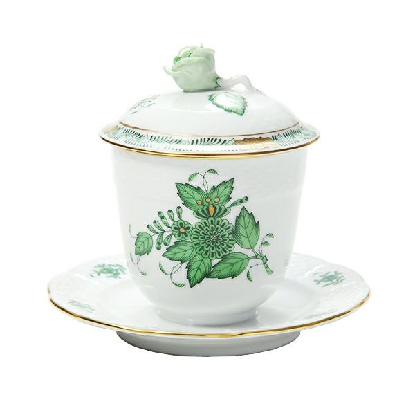 ヘレンド (HEREND) アポニーグリーン 00372-0-09 ジャムポット（ローズ）