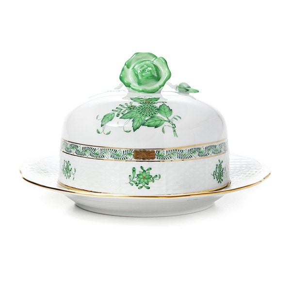 ヘレンド (HEREND) アポニーグリーン 00390-0-09 バターケース（バラ）