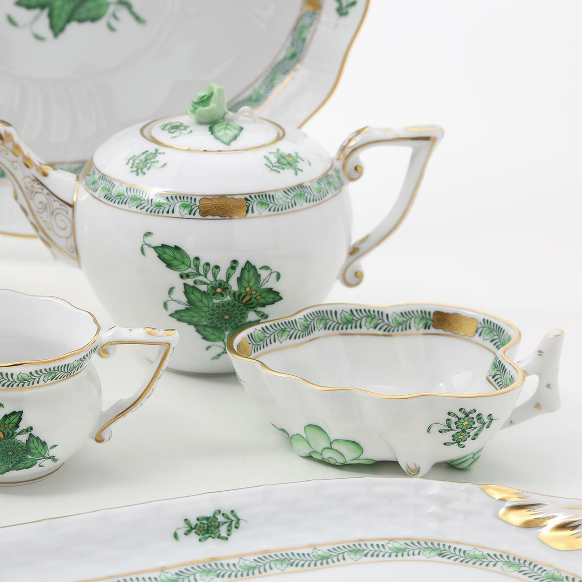 ヘレンド アポニーグリーン 00492-0-00 オープンシュガー 10.5cm