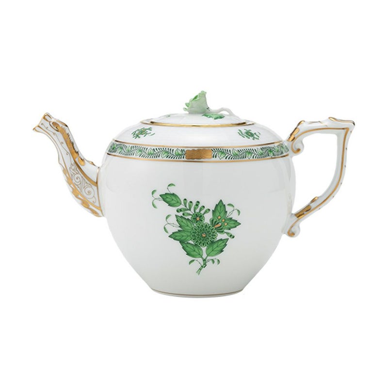 ヘレンド アポニーグリーン 00606-0-09／604 ティーポット ローズ 800ml