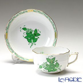 ヘレンド (HEREND) アポニーグリーン 00704-0-00／704 ティーカップ＆ソーサー 200ml