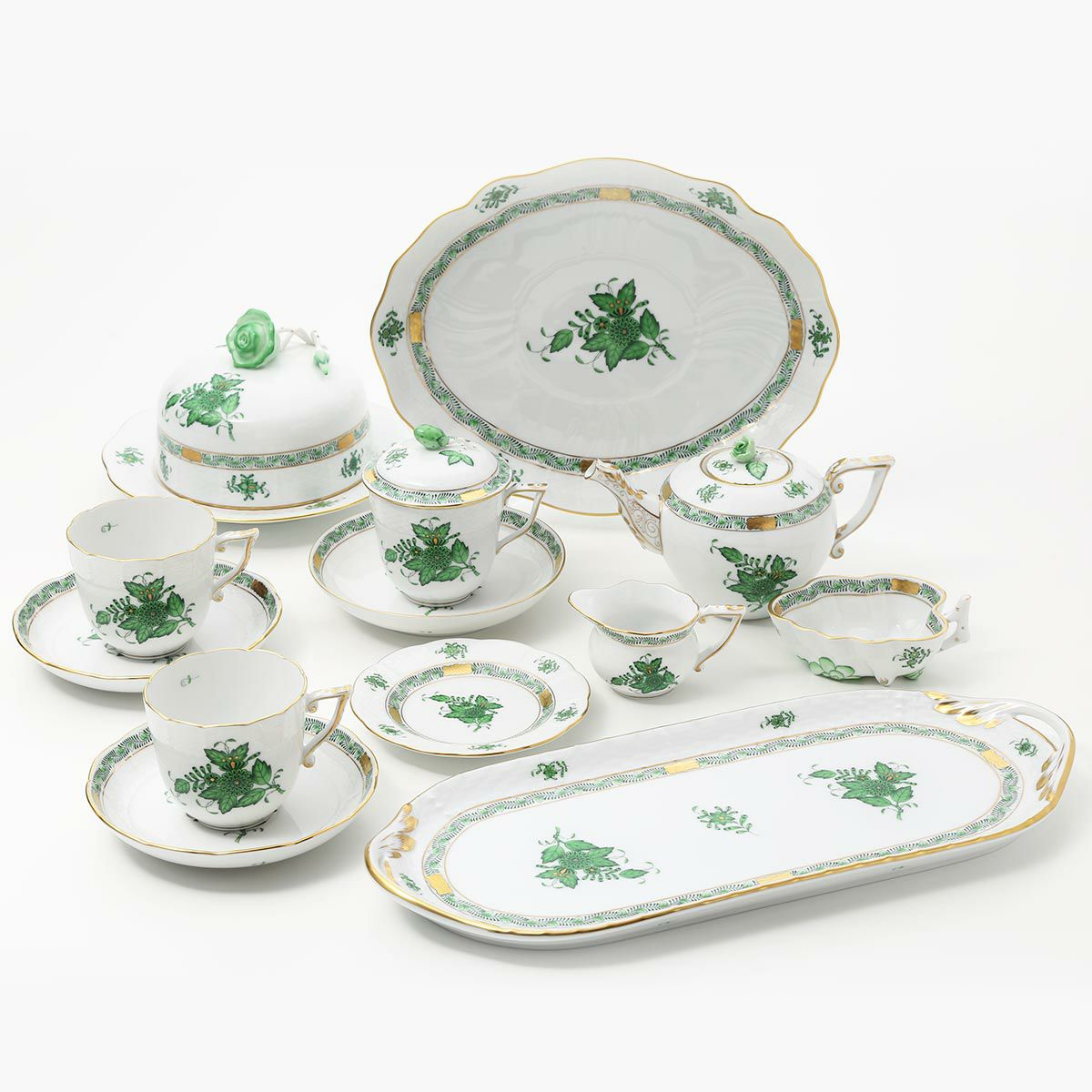 ヘレンド (HEREND) アポニーグリーン 00705-0-11 ハーブティーカップ＆ソーサー ストロベリー 200ml