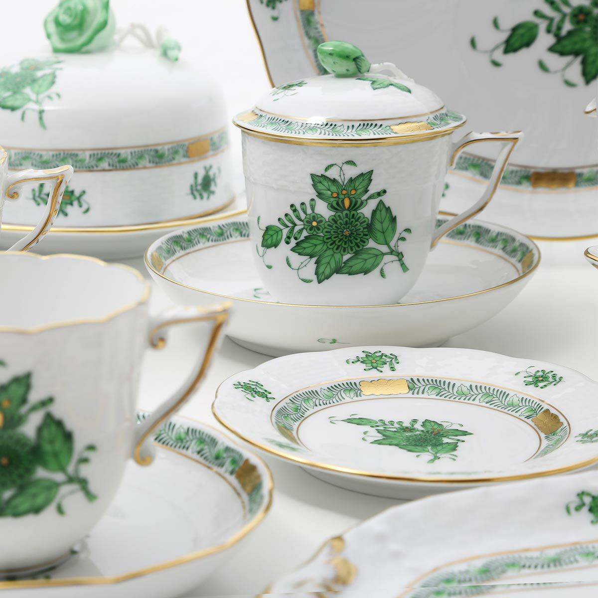 ヘレンド (HEREND) アポニーグリーン 00705-0-11 ハーブティーカップ＆ソーサー ストロベリー 200ml