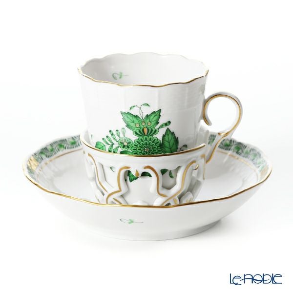 ヘレンド (HEREND) アポニーグリーン 00713-0-00／713 チョコレートカップ＆ソーサー