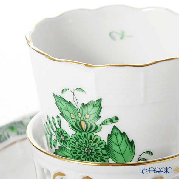 ヘレンド (HEREND) アポニーグリーン 00713-0-00／713 チョコレートカップ＆ソーサー