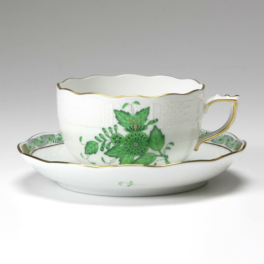 ヘレンド (HEREND) アポニーグリーン 00724-0-00／724 ティーカップ＆ソーサー 200ml