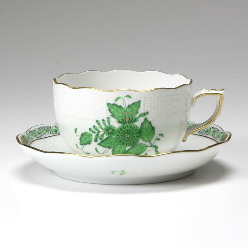 ヘレンド (HEREND) アポニーグリーン 00724-0-00／724 ティーカップ＆ソーサー 200ml