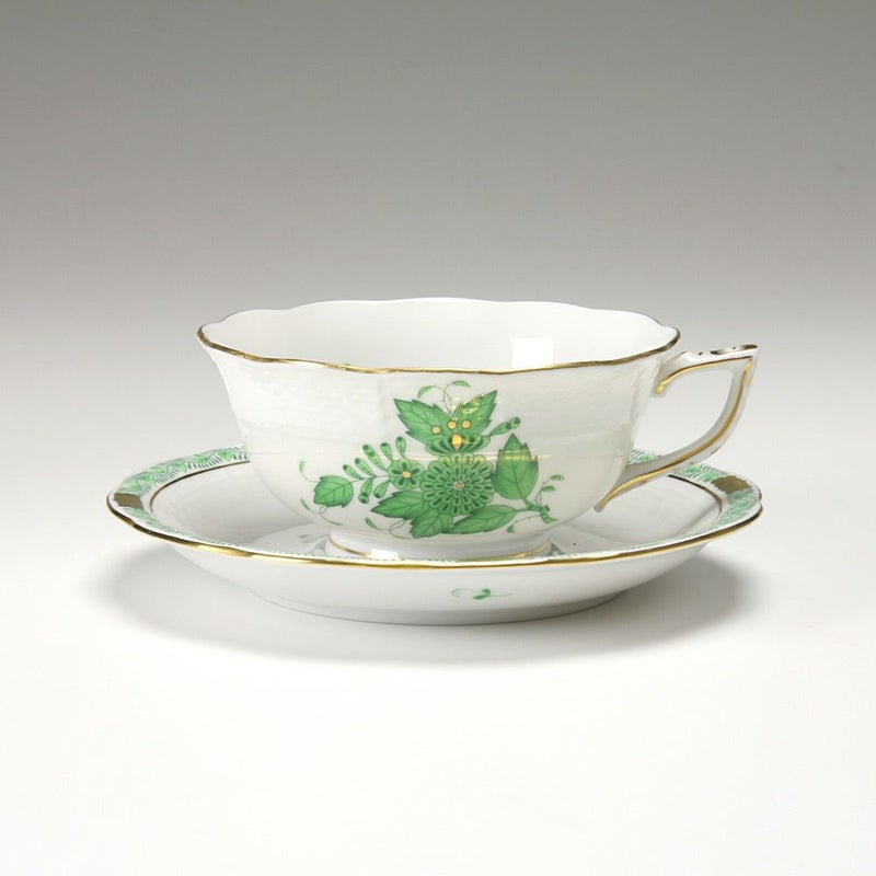 ヘレンド (HEREND) アポニーグリーン 00734-0-00／734 ティーカップ＆ソーサー（ロウ）