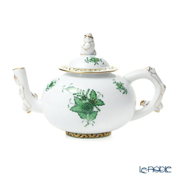 ヘレンド (HEREND) シノワズリ（中国趣味） アポニーグリーン AV ミニティーポット（マンダリン） 350ml 03305-0-21
