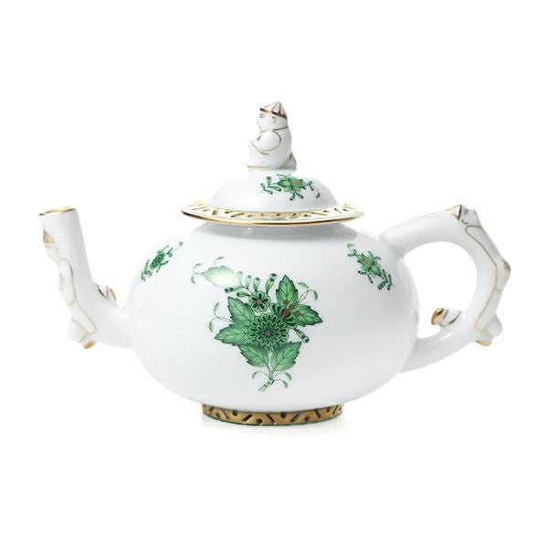 ヘレンド (HEREND) シノワズリ（中国趣味） アポニーグリーン AV ミニティーポット（マンダリン） 350ml 03305-0-21