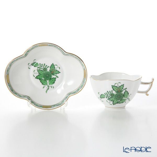 ヘレンド (HEREND) アポニーグリーン 04196-0-00 ティーカップ＆ソーサー 140ml