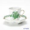 ヘレンド (HEREND) アポニーグリーン 04307-0-00 モカカップ＆ソーサー（オクタゴナル）