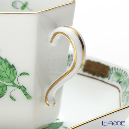 ヘレンド (HEREND) アポニーグリーン 04307-0-00 モカカップ＆ソーサー（オクタゴナル）