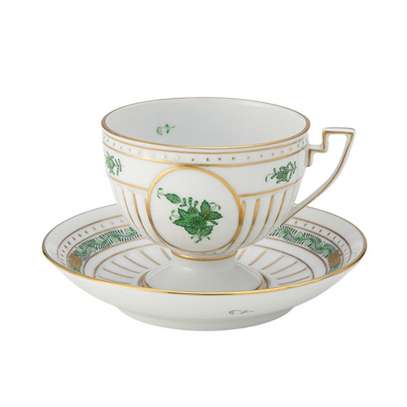 ヘレンド アポニーグリーン AV ティーカップ＆ソーサー 04459-0-00