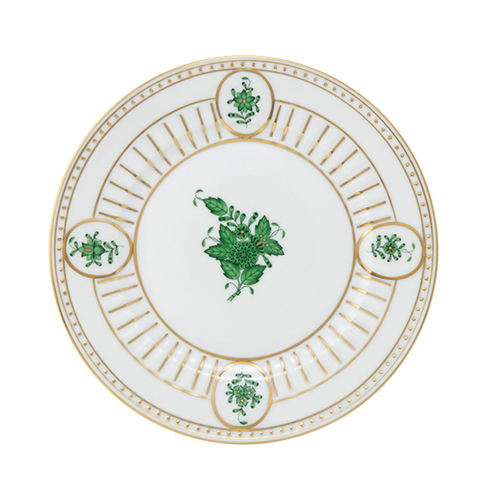 ヘレンド アポニーグリーン AV アンピールデザートプレート 19.5cm 04463-0-00