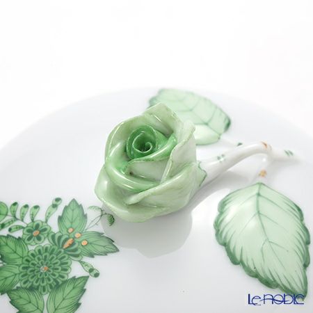 ヘレンド アポニーグリーン 06021-0-09 ラウンドボックス（ローズ） 8cm