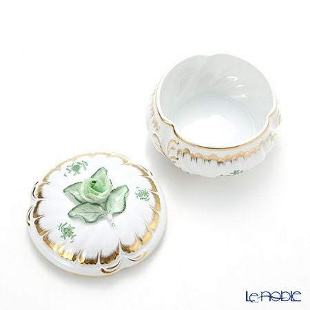 ヘレンド アポニーグリーン 06035-0-09 ラウンドボックス 12cm