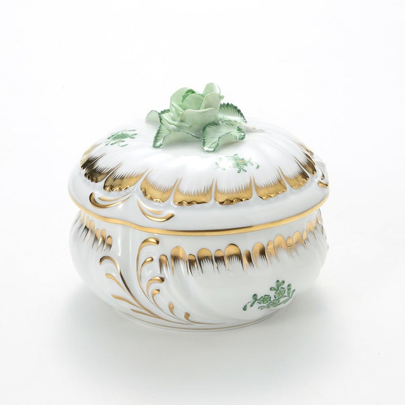 ヘレンド アポニーグリーン 06035-0-09 ラウンドボックス 12cm