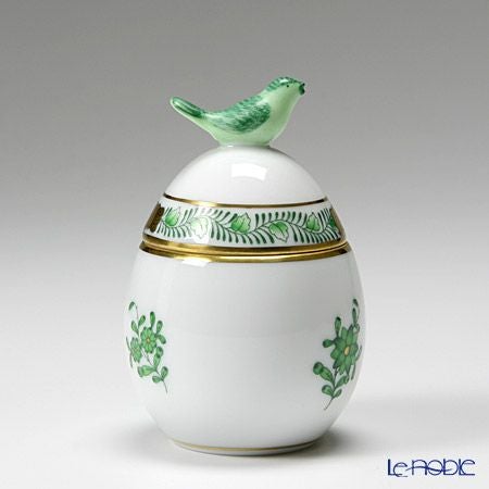 ヘレンド アポニーグリーン 06043-0-05 タマゴボックス 縦 トリ 7.5cm