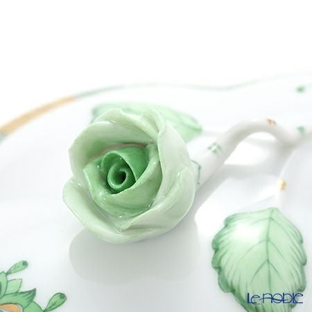 ヘレンド (HEREND) アポニーグリーン 06058-0-09 ボンボン入れ オーバルボックス（ローズ） 14cm