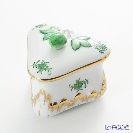 ヘレンド (HEREND) アポニーグリーン 06079-0-11 ボンボン入れ トライアングルストロベリー