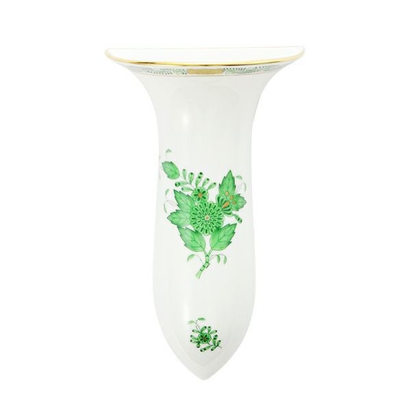 ヘレンド (HEREND) アポニーグリーン ウォールベース 16cm 壁掛け用花瓶