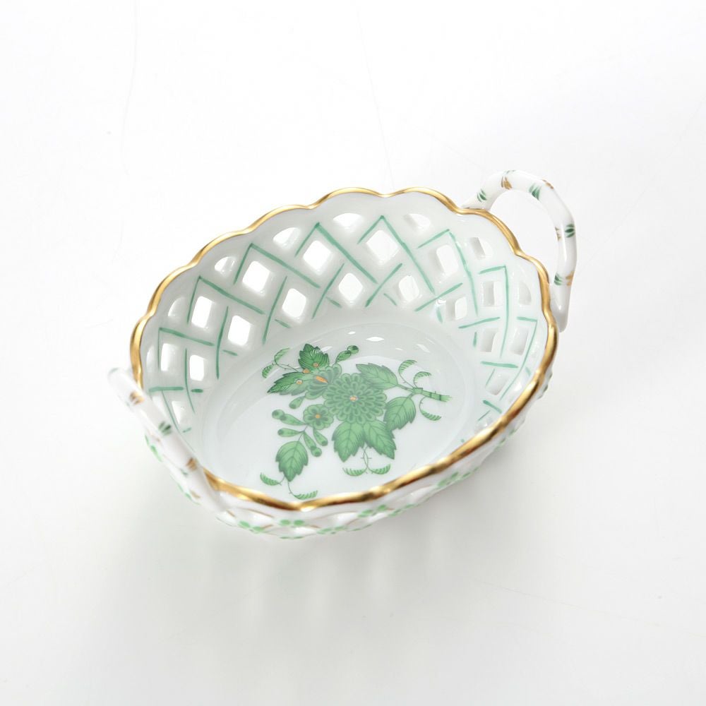 ヘレンド アポニーグリーン 07425-0-00／7425 バスケット（オープンワーク）