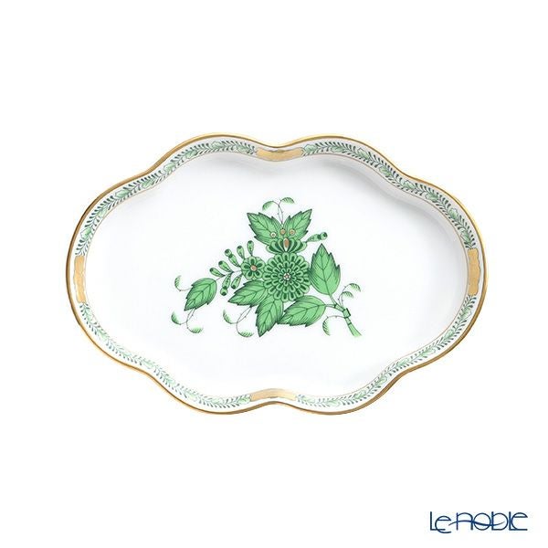 ヘレンド (HEREND) アポニーグリーン 07705-0-00 ウェーブディッシュ 14×9.5cm
