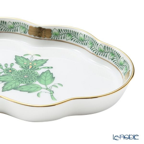 ヘレンド (HEREND) アポニーグリーン 07705-0-00 ウェーブディッシュ 14×9.5cm
