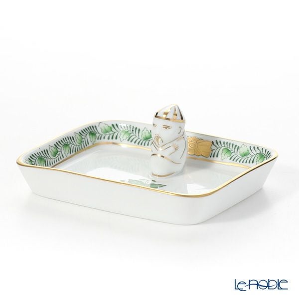 ヘレンド (HEREND) アポニーグリーン 07733-0-21 オブロングトレイ マンダリン 8cm