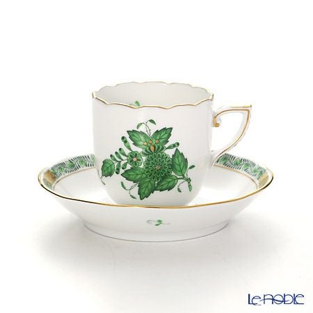 ヘレンド アポニーグリーン 00709-0-00 モカカップ＆ソーサー