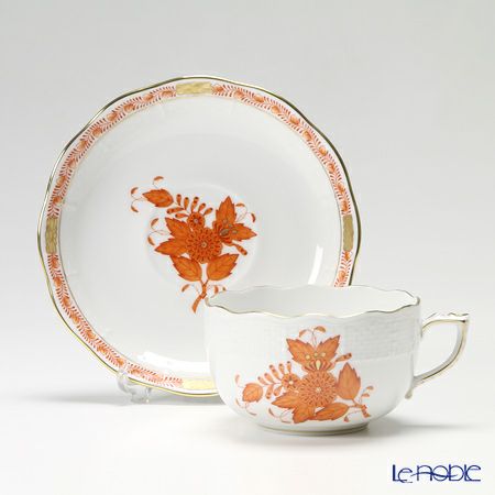 ヘレンド (HEREND) アポニーオレンジ 00724-0-00／724 ティーカップ＆ソーサー 200ml