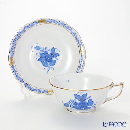 ヘレンド アポニーブルー 00734-0-00／734 ティーカップ＆ソーサー（ロウ）