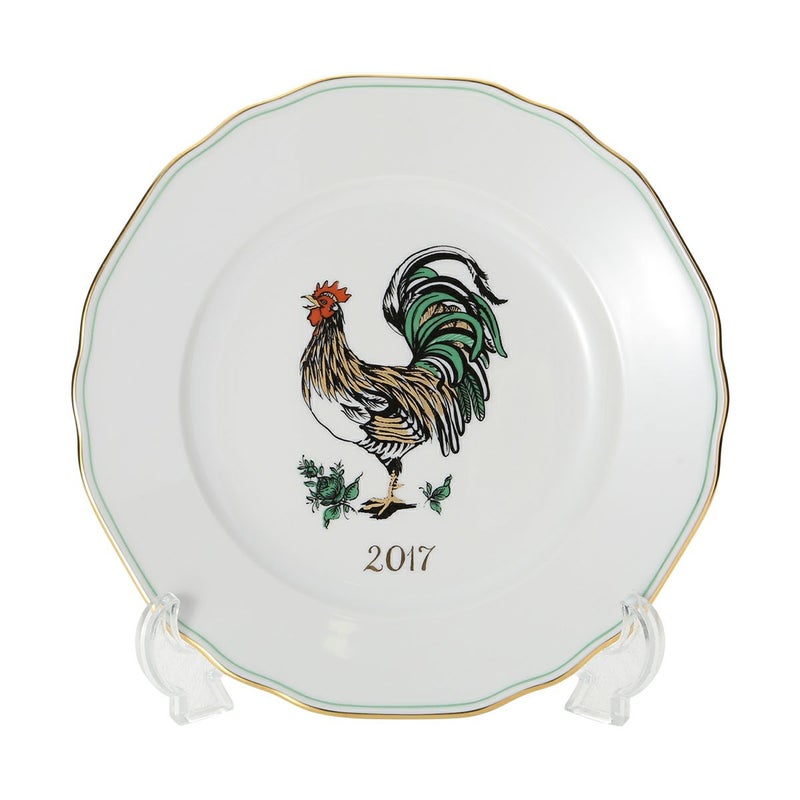 アウガルテン（AUGARTEN） イヤープレート（干支プレート）初年度版（SA571） 20cm 2017年 トリ 440（062） 【日本限定】