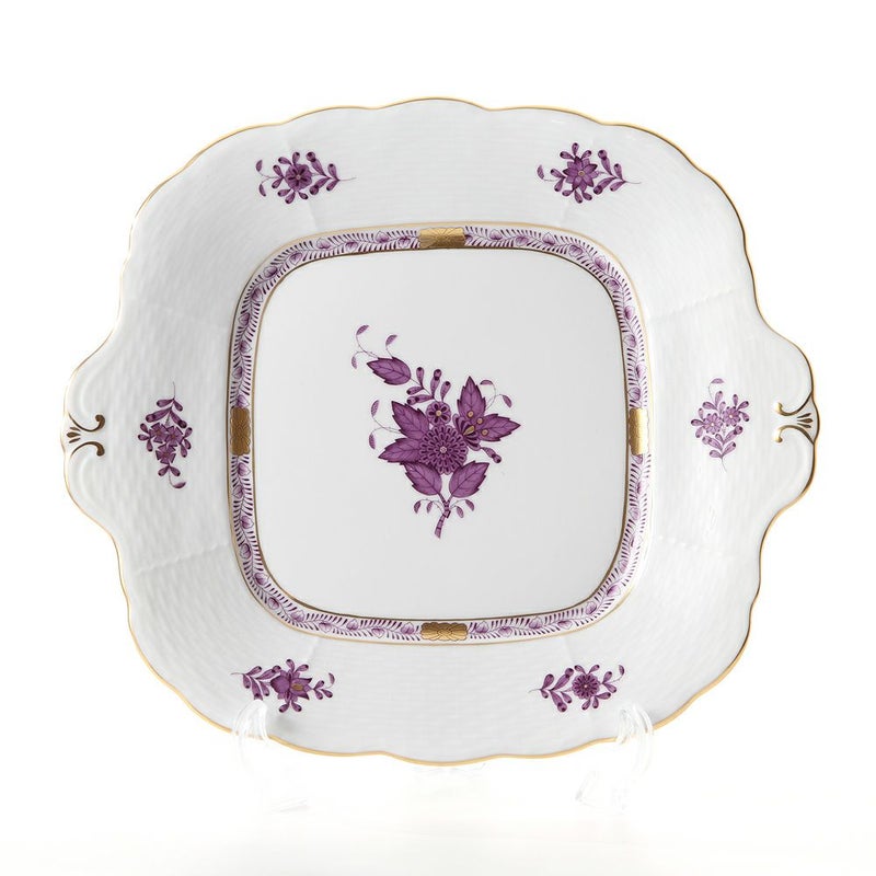ヘレンド アポニーライラック 00431-0-00 四角ケーキ皿 28×25cm